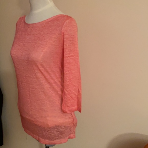 NWT 120% LINO TOP/blouse boat neck Sz S/6 - Picture 2 of 11